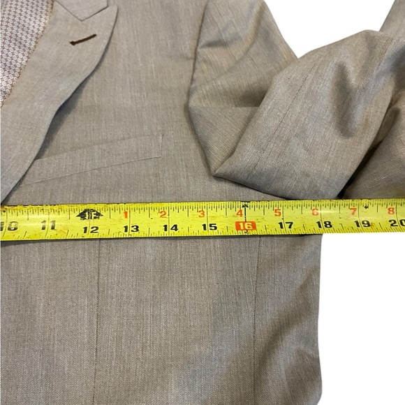 Mens Beige Blazer Enrique Morano 38R NWOT Tan Polyester - Picture 4 of 9